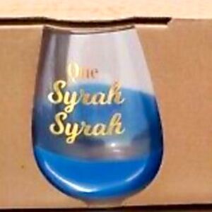 ⚠️ New! Que Syrah Syrah blue dipped stemless wine glass